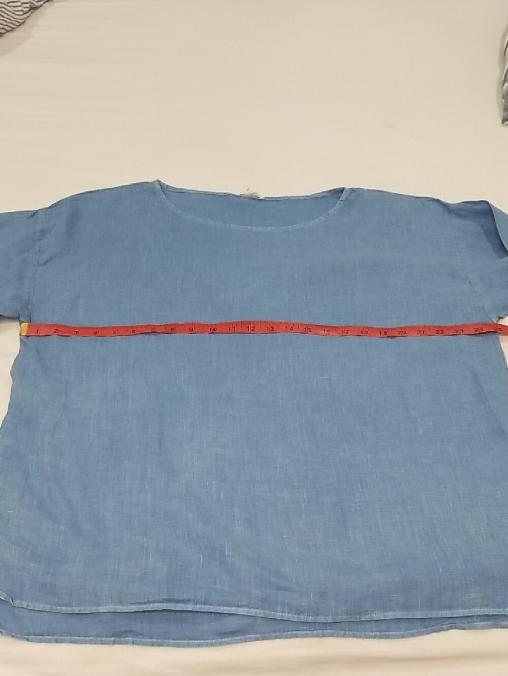 Eileen Fisher Soft Blue Linen Boatneck Tunic - Picture 4 of 9